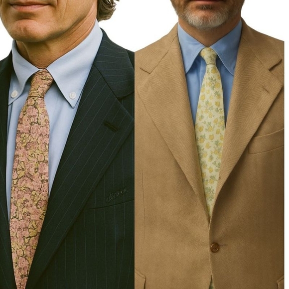 Qty 2 Liberty Of London Pastel Floral Print 100% Cotton Ties